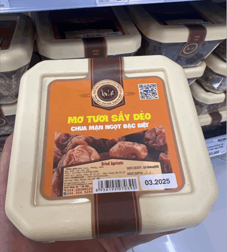 Mơ tươi sấy dẻo chua mặn ngọt 350g - Hộp