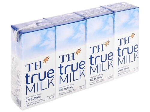Sữa tươi tiệt trùng TH True Milk có đường 180ml x 48