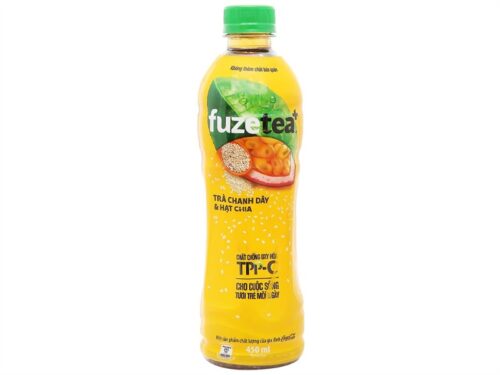 Nước chanh dây hạt chia Fuze tea+ 450ml x24 - Chai