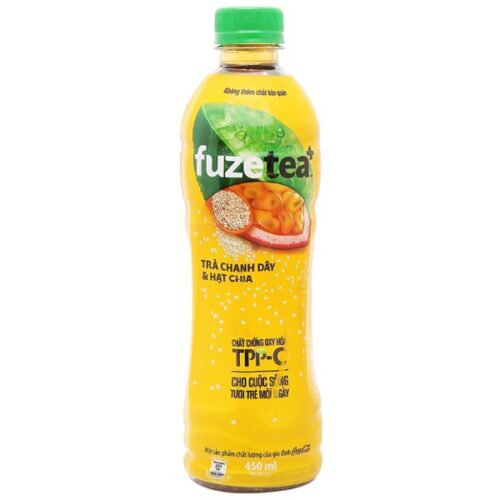 Nước chanh dây hạt chia Fuze tea+ 450ml x24 - Chai