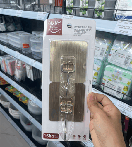 Móc đôi dính tường vàng