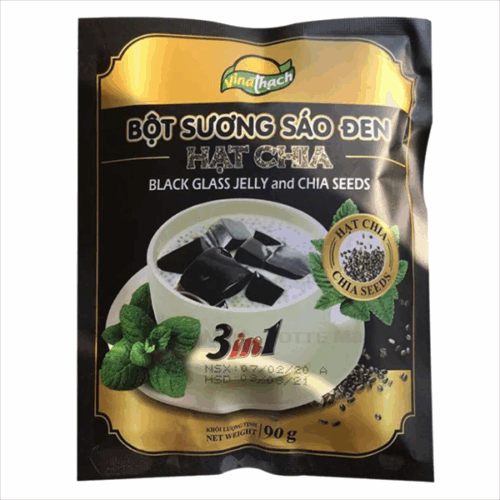 Bột Sương Sáo Đen Hạt Chia 3in1 Vina Thạch Gói 90G - Gói