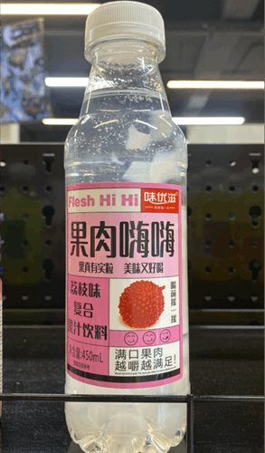 Nước có thạch Flesh Hihi vải 450ml - Chai