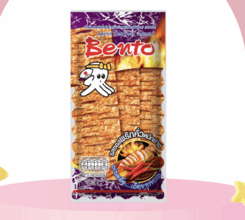 Snack hải sản vị mực nướng sốt ớt Bento 18g (tím)