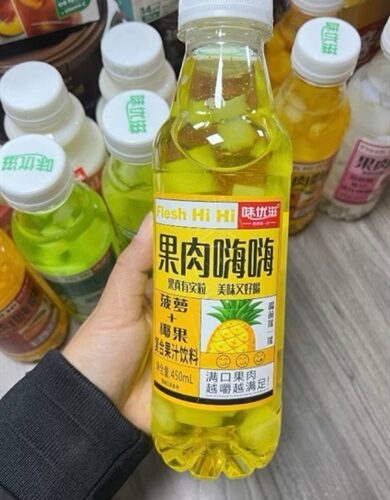 Nước có thạch Flesh hihi dứa 450ml - Chai