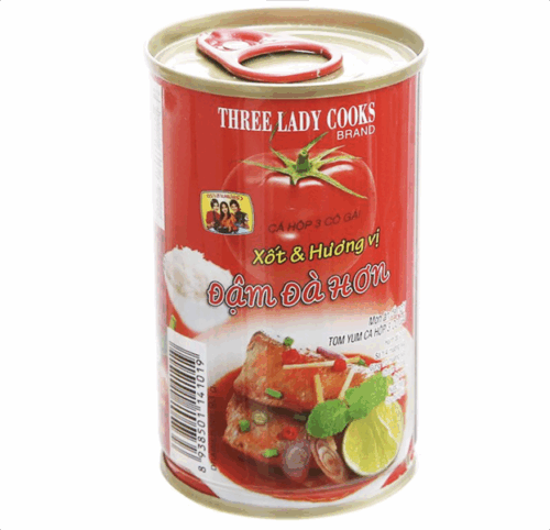 Cá Mòi Xốt Cà Chua Nắp Giật 3 Cô Gái Hộp 155g (vị Đậm Đà) - Hộp