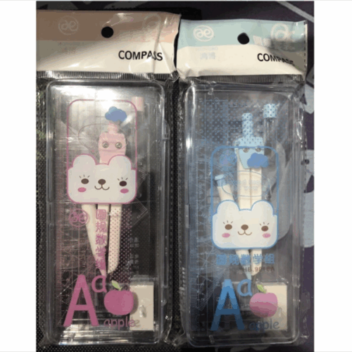 Bộ compa eke hồng / xanh - Bộ