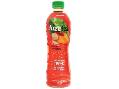Nước trà đào hạt chia Fuzetea+ 450ml x24 - Chai