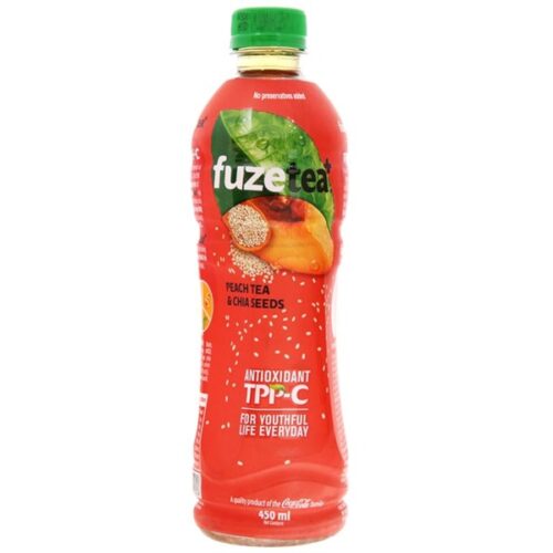Nước trà đào hạt chia Fuzetea+ 450ml x24 - Chai