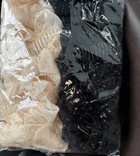 Kẹp voan 2 màu trắng đen